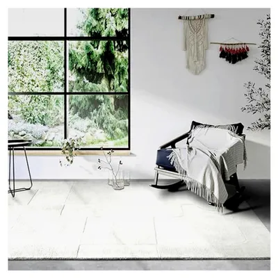 Produktbild von Wollteppich Charlotte - Natur Teppich für Wohnzimmer - Handgewebt und Natürlich - Boho Teppich aus Wolle für Wohnzimmer, Schlafzimmer, Esszimmer, Flur, Küche – Creme, 190x280 cm