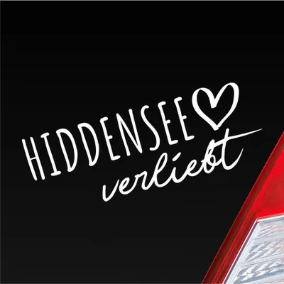 Produktbild von Auto Aufkleber Hiddensee verliebt Herz Insel Ostsee Liebe Car 19x7 cm Weiss Matt Sticker Heckscheibenaufkleber