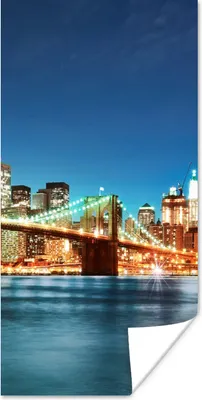 Produktbild von MuchoWow® Poster New York - Brücke - Architektur - Brooklyn - Licht 60x120 cm - Wandschmuck