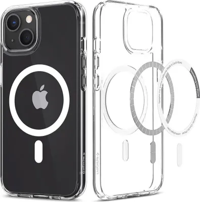 Produktbild von Spigen ACS03528, Cover, Apple, iPhone 13, 15,5 cm (6.1"), Transparent, Weiß