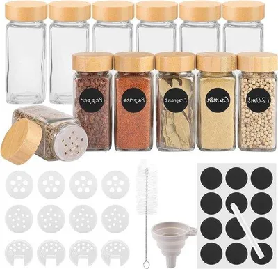 Produktbild von Kräuterglas mit Bambusdeckel und Sprüher 12er Set