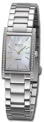 Produktbild von Regent Damenuhr Edelstahl-Armbanduhr Analog Metallarmband silber D3URBA865