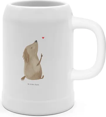 Produktbild von Mr. & Mrs. Panda Steinkrug Hund Liebe - Weiß - Geschenk, Sprüche, Steinbierkrug, Humpen, Seidel, Bier, Süß, Bierhumpen, Hunde, Krug