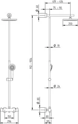 Produktbild von Duschsäule inkl. Thermostat Schulte Classic ExpressPlus eckig edelstahl EP9641 90