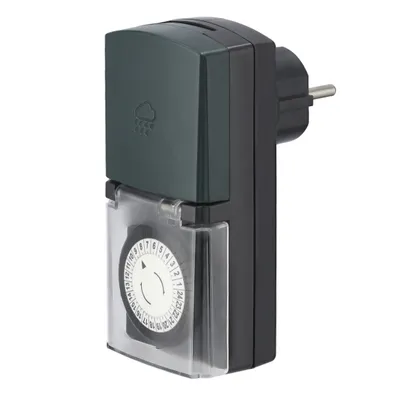 Produktbild von Hama Mini, Täglicher Timer, Schwarz, Grün, Analog, 30 min, IP44, 16 A