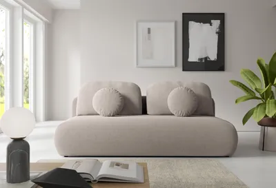 Produktbild von Schlafsofa Tovo beige mit Schlaffunktion Bettkasten 206 cm Couch 206x140 Stoff NEVE Modern