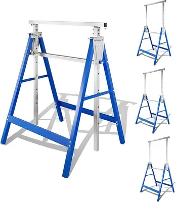 Produktbild von 8x Gerüstbock Klappbock Tragkraft 200 kg 7-fach Arbeitsbock Höhenverstellbar 82-130 cm Teleskop-Arbeitsbock Gestelle Klappbock Metall Unterstellbock Arbeitsbock Gerüste