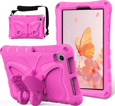 Produktbild von Kinder Hülle für Huawei MatePad T8 8,0" 2020 Leicht Stoßfeste EVA Kindgerechtes Schutzhülle mit Schultergurt, Schmetterlings-Ständer Rosa