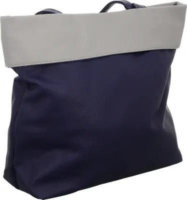 Produktbild von Blauer Shopper NB3154 aus glattem Kunstleder mit Reißverschluss 38x32x11 cm