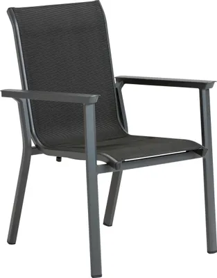 Produktbild von Dehner Gartenstuhl Cleveland, stapelbarer Niederlehner, 90.5 x 61 x 70.5 cm, Aluminium, dunkelgrau