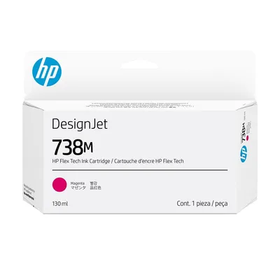 Obrázok produktu pre HP 738M 130-ml Magenta DesignJet Ink Cartridge, HP DesignJet T850, T950 printers, Atramentový, Purpurová, Singapúr, 1 kusov