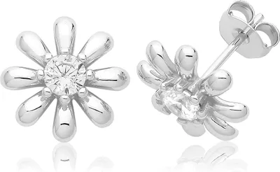 Produktbild von Schöne 925 Sterling Silber (Rhodiniert) Damen - Paar Ohrstecker mit Zirkonia - 12mm*12mm; TRS33415