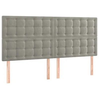 Produktbild von Kopfteil Hellgrau 160 x 5 x 118/128 cm Samt