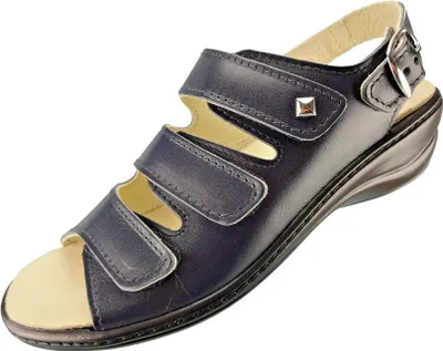 Produktbild von Algemare 2323 Sandaletten aus Leder für Damen Dunkelblau (Größe 36)