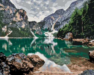 Produktbild von Zuty - Malen nach Zahlen - SEE IN DEN BERGEN, 40x50 cm, ohne Keilrahmen