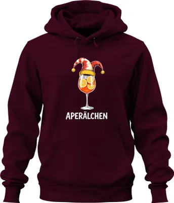 Produktbild von Aperälchen Aperol Spritz Cocktail Glas Orangenscheiben Lustig Uni Hoodie Kapuzenpullover, Burgundy, M