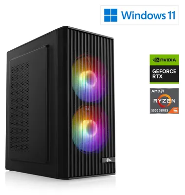 Image de PC Gaming M12800H / AMD Ryzen 5 5500, 6x 3600 MHz / NVIDIA RTX5060 / 32 Go DDR4 RAM / M.2 SSD 2000 Go - Windows 11 Home