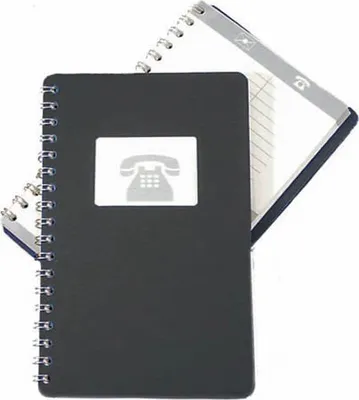 Obrázek produktu pro Kroužkový telefonní zápisník 100 x 160 mm, černý
