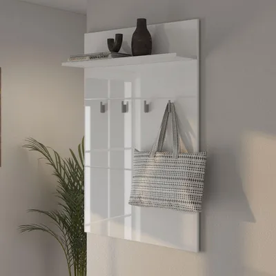 Produktbild von Valdemone - Flurmöbel, 76x20x114h cm Weiß, ein Ablageboden