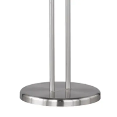 The base and lower part of two vertical poles of a floor lamp.