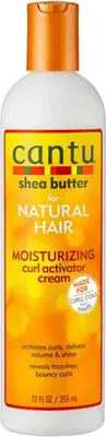 A bottle of Cantu Shea Butter Curl Activator Cream.