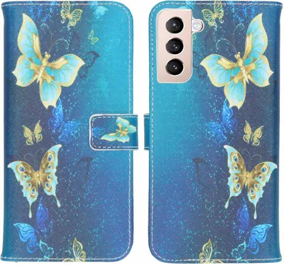 Zdjęcie produktu dla imoshion Design Softcase Bookcase voor de Samsung Galaxy S21 Plus - Blue Butterfly