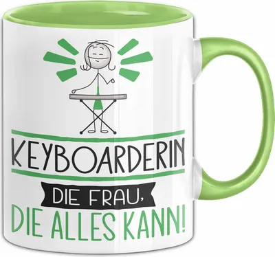 Produktbild von Keyboarderin Geschenk Tasse Becher Die Frau Die Allen Kann Geschenkidee für eine Keyboarderin Lustig (Grün)