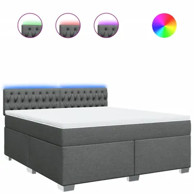 Produktbild von Boxspringbett mit Matratze Dunkelgrau 180x200 cm Stoff