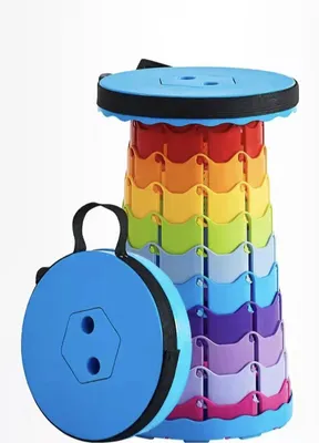 Produktbild von Klapphocker faltbar & höhenverstellbar I tragbarer Hocker für Garten & Outdoor Bunt