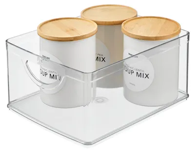Aufbewahrungsbox aus recyceltem Kunststoff, 25,4x20,3x12,7 cm, transparent