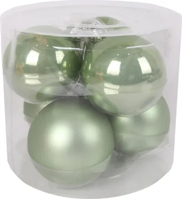 Produktbild von TrendLine Weihnachtskugeln aus Glas Ø 8 cm light green 6 Stück