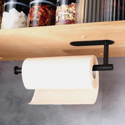 Produktbild von Küchenrollenhalter ohne Bohren, Küchenrollenhalter Wand, Papierrollenhalter Wandmontage aus Edelstahl, Küchenpapierhalter Küchenrollen Halter Aufbewahrung Organisator