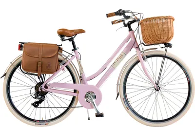 Produktbild von Via Veneto by Canellini Fahrrad Citybike Frau Aluminium mit Korb und Tasche -  Rose 46