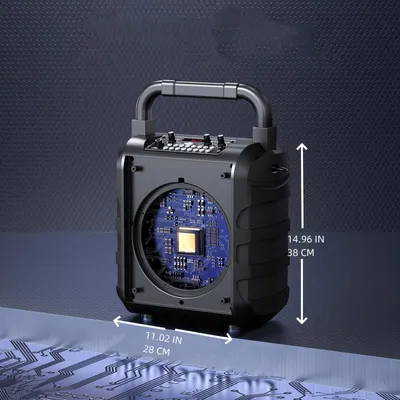 Productafbeelding van Karaoke Set - Karaokemachine - Draadloze Microfoon - Bluetooth Speaker - Partybox - Met 2 Microfoons