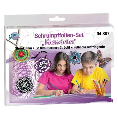 Produktbild von CREARTEC Schrumpffolien Set Mandala - Bastelset für Kinder - das ideale Geschenk für ein tolles Fest - 04807