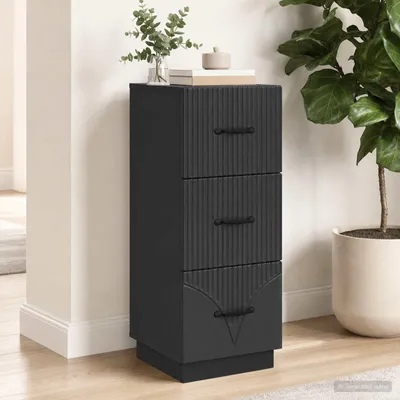 Immagine prodotto di vidaXL Cassettiera nera 33 x 34,5 x 87 cm in materiale derivato dal legno