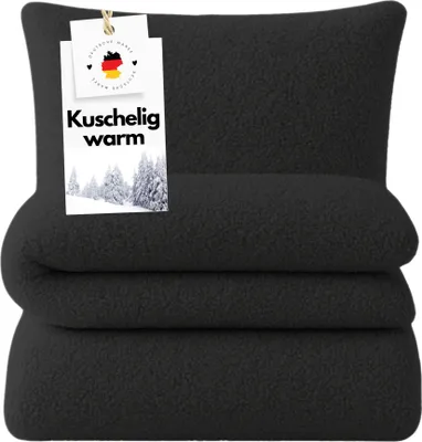 Produktbild von Cashmere Touch Bettwäsche 135x200 cm Winter Wendebettwäsche Anthrazit Anthrazit