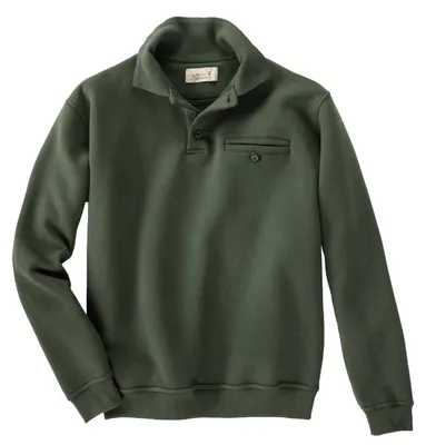 Produktbild von Hubertus Sweatshirt Polokragen oliv Übergröße