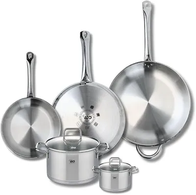 Imagen del producto de Silecomplaza, juego de utensilios de cocina, incluye: 3 sartenes de 24/28/32 cm y 2 ollas de 12/20 cm