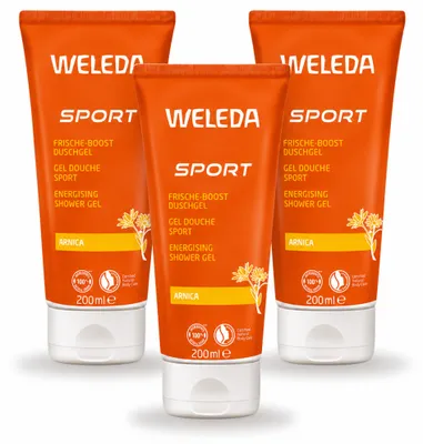 Obrázok produktu pre 3 x Weleda Športový sprchový gél Arnika - 200 ml - výhodný balík - 3 kusy