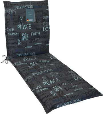 Produktbild von LILENO HOME Sonnenliege Auflage als [1er Set - Rollliege] in Letters Anthrazit - Gartenliegen Auflage perfekt für Strandliege - Polster Auflage für Gartenliege (188x60x5cm)