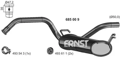Produktbild von ERNST 685009 Endschalldämpfer für TOYOTA AYGO (WNB1, KGB1) Auspuff