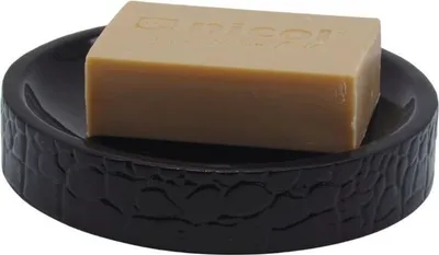Produktbild von Sanwood Seifenablage Seifenschale Seifenhalter Badablage Badezimmer Kroko schwarz