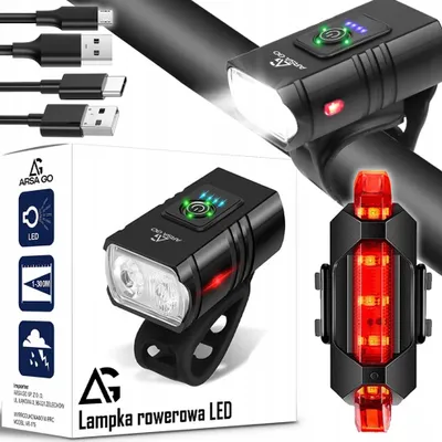 Zdjęcie produktu dla Lampka Rowerowa Przednia Tylna Led Przód Akumulatorowa Zestaw Lampek Usb
