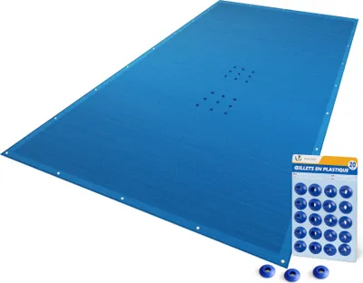 Produktbild von VOUNOT® Poolabdeckung Rechteckig 160g/m² Doppelter Poolplane mit DIY-Drainagelöchern & Aluminiumösen, 4X8m