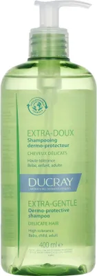 A product shot of a bottle of shampoo.