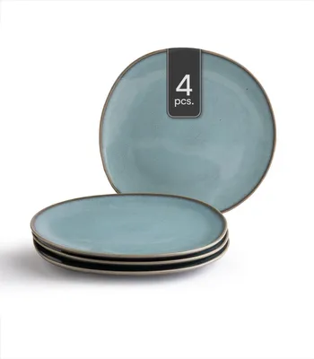 Produktbild von Speiseteller - Ø 28 cm - Blau - Grün - Steingut - mit Reaktivglasur - 4er Set