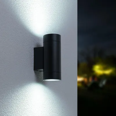 Produktbild von hoftronic LED Wandleuchte 8W 690lm 6500K IP65 Schwarz GU10 Dimmbar