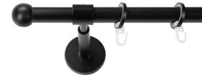 Produktbild von SN Deco Gardinenstange Straßburg, 19 mm, 1-läufig, Stahl, Komplett-Set mit Ringen, geschlossener Träger, 240 cm, schwarz