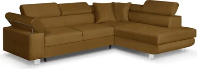 Produktbild von Ecksofa mit Schlaffunktion, CREDO Wellenfedern, rechts - Gelb